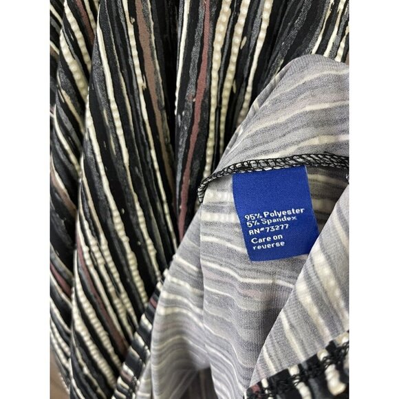 Apt 9 Large NWT Dress Striped Stretchy Liquid Knit Textured Black Brown Career - Picture 9 of 9